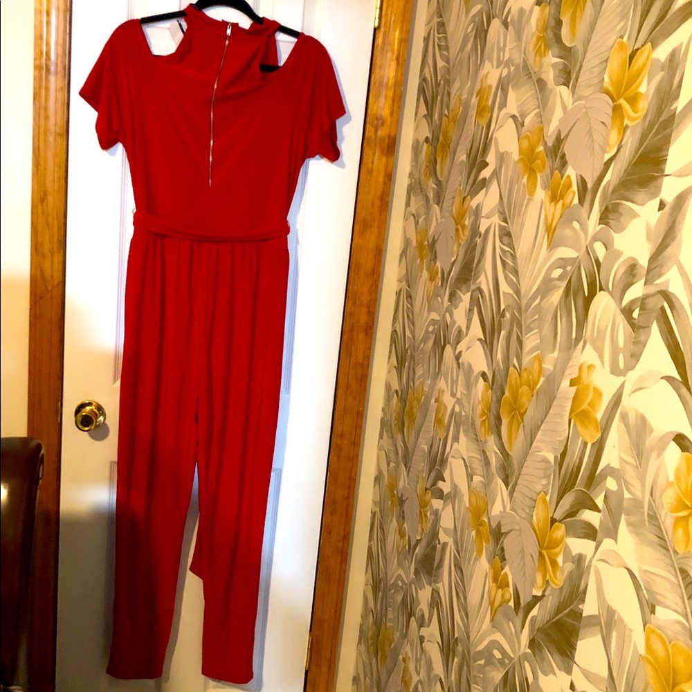 High Neck Peep Shoulder Jumpsuit
